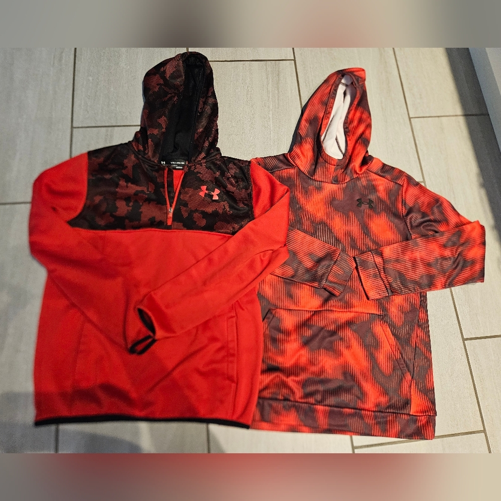 Boys Under Armour Red and Black Hoodies XL